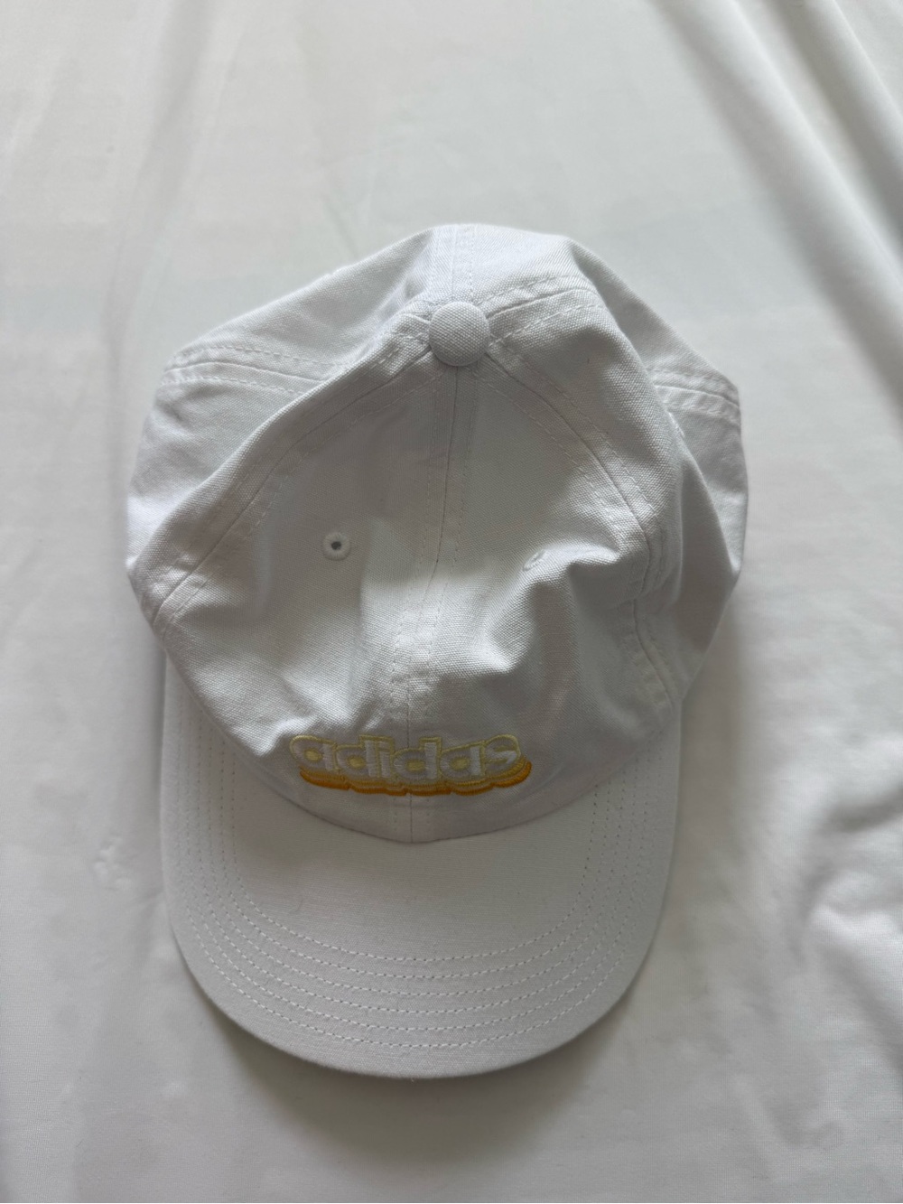 adidas White Cap with Yellow Embroidered Logo